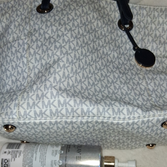 Michael Kors Navy and White Monogram Tote - Picture 7 of 7